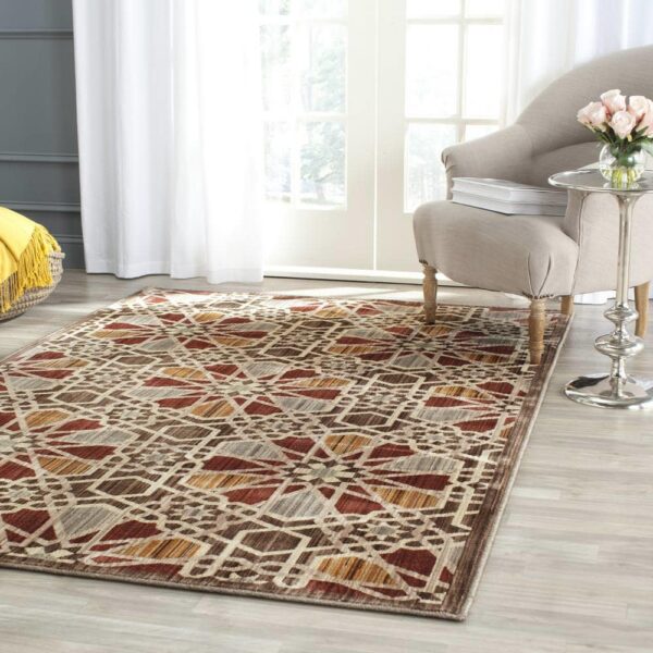 Safavieh Infinity Inf560b Brown - Beige Area Rug - Image 2