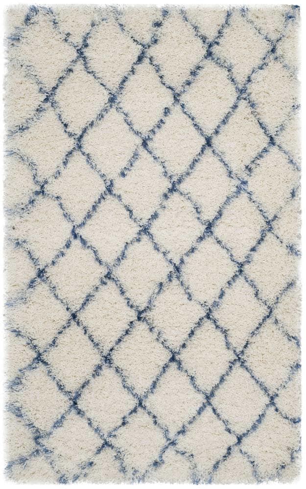 Safavieh Moroccan Shag Msg343c Ivory - Blue Area Rug - Image 2