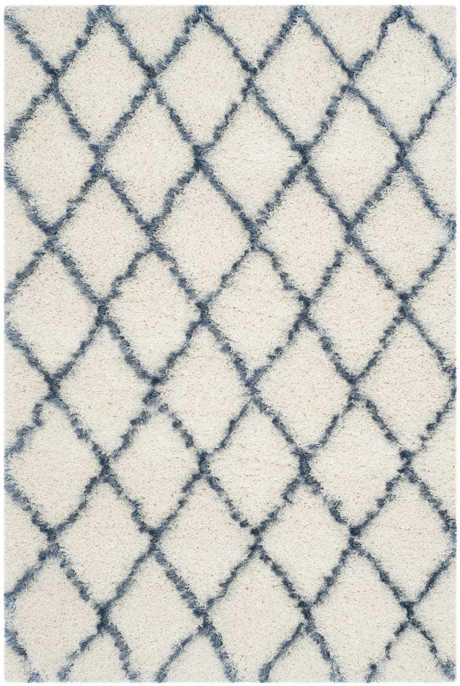 Safavieh Moroccan Shag Msg343c Ivory - Blue Area Rug - Image 3