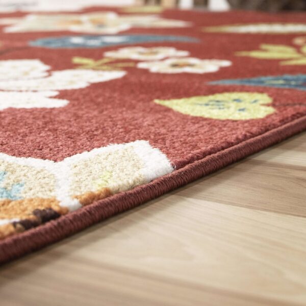 Orian Veranda Garden Chintz Red Area Rug - Image 2